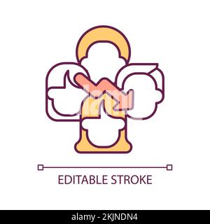 Living standards declining RGB color icon Stock Vector