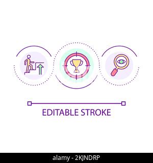 Achieving goals loop concept icon Stock Vector