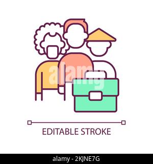 Diversity at workplace RGB color icon Stock Vector