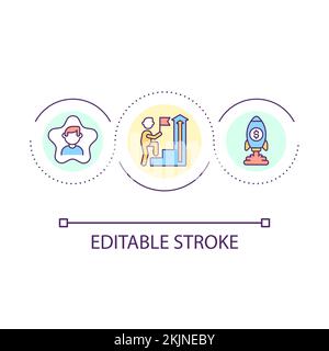 Achieve growth loop concept icon Stock Vector
