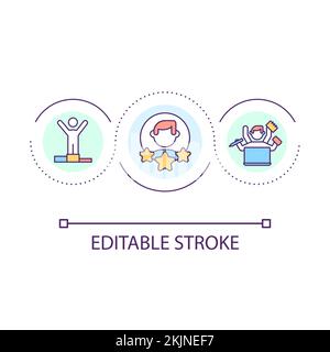 Productive employee loop concept icon Stock Vector