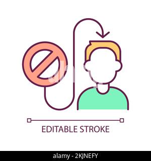 Not having access to education RGB color icon Stock Vector
