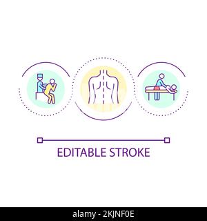 Spine problems loop concept icon Stock Vector