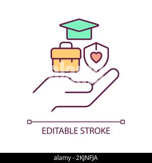 Ensure education and equal job opportunities RGB color icon Stock Vector
