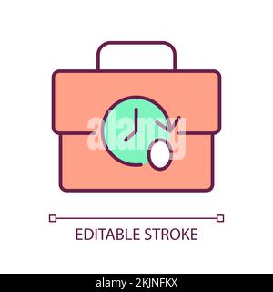 Zero hours contract RGB color icon Stock Vector