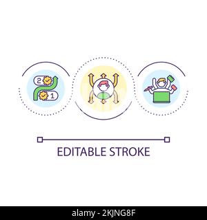Multitasking skills loop concept icon Stock Vector