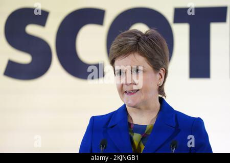 File photo dated 23/11/22 of First Minister of Scotland Nicola Sturgeon, who is to address the annual conference of a key poverty campaign group. Stock Photo