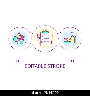 Balanced nutrition loop concept icon Stock Vector