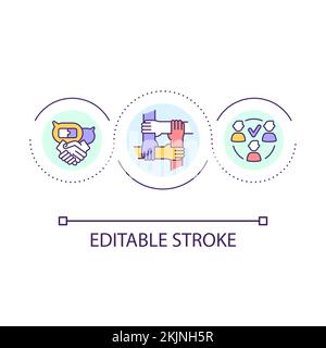 Productive teamwork loop concept icon Stock Vector