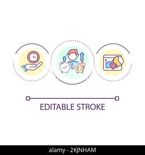 Worker performance loop concept icon Stock Vector
