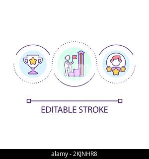 Win competition loop concept icon Stock Vector