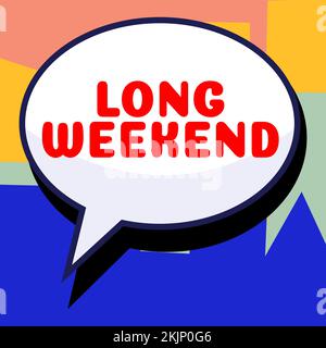 Text showing inspiration Long Weekend. Word Written on prolonged vacation Holiday season Relaxing Recreation time Stock Photo
