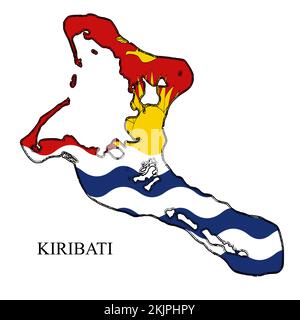 Kiribati map vector illustration. Global economy. Famous country. Oceania region. Polynesian island. Micronesian Stock Vector