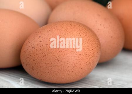 Macro of a collection of eggs Stock Photo