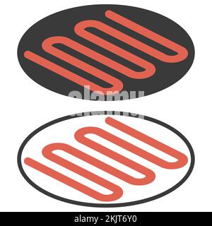 Floor underfloor warm water icon, isolated radiant, heating floor house Stock Vector
