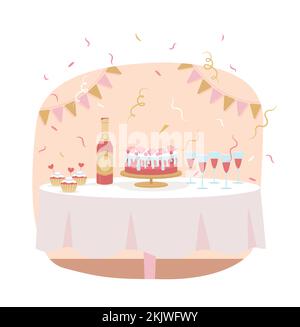 Bachelorette party decor 2D vector isolated illustration Stock Vector