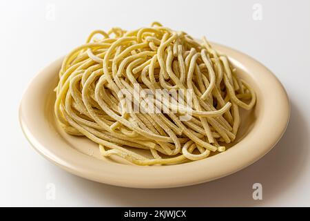 Chinese noodles on a white background Stock Photo