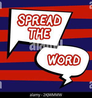 Text caption presenting Spread The Word. Business overview share the information or news using social media Stock Photo