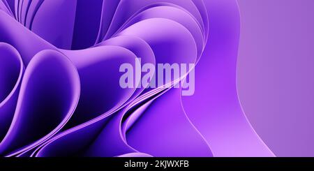3d abstract layered background. Wavy textile for modern fashion design. Realistic 3d high quality render Stock Photo