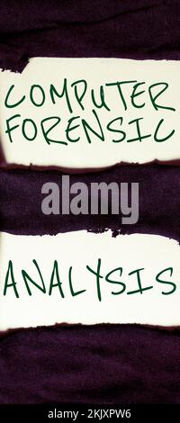 Conceptual display Computer Forensic Analysis. Business idea evidence found in computers and storage media Stock Photo