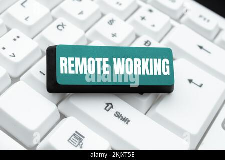 Writing displaying text Remote Working. Conceptual photo situation in which an employee works mainly from home Stock Photo