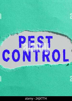 Writing displaying text Pest Control. Internet Concept Killing destructive insects that attacks crops and livestock Stock Photo