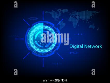 abstract background Hitech technology futuristic network connection vector illustration Stock Vector