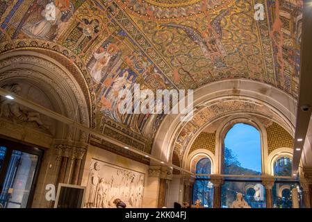 Berlin, Germany. November 2022. The mosaic ceiling in the Kaiser Wilhelm Gedachtniskirche in Berlin. High quality photo Stock Photo