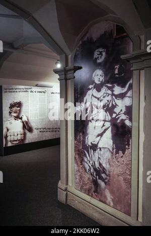 Inside Banksy Exhibition in Florence Stock Photo
