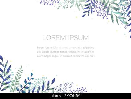 Vector Botanical Frame With Text Space Isolated On A White Background. Stock Vector