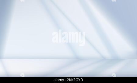 Abstract white empty studio room background minimal wall scene with light anf shadow for product presentation display. Vector illustration Stock Vector
