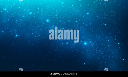 Abstract blue space cosmos background with nebula and shining star. Magic galaxy universe starry night. Vector illustration Stock Vector