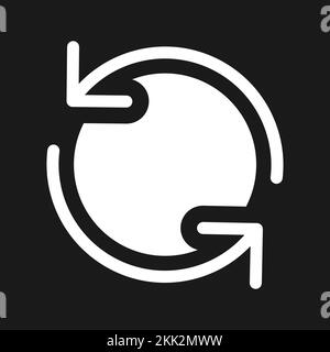 Reload dark mode glyph ui icon Stock Vector