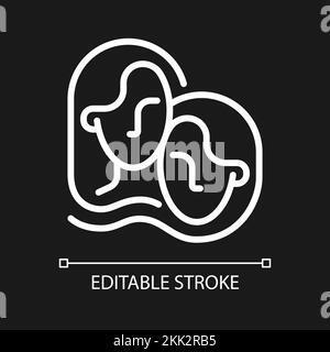 Twins pixel perfect white linear icon for dark theme Stock Vector