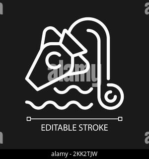 Water bearer jug pixel perfect white linear icon for dark theme Stock Vector