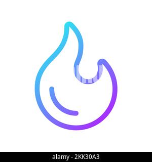 Flame pixel perfect gradient linear ui icon Stock Vector