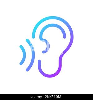Listen pixel perfect gradient linear ui icon Stock Vector