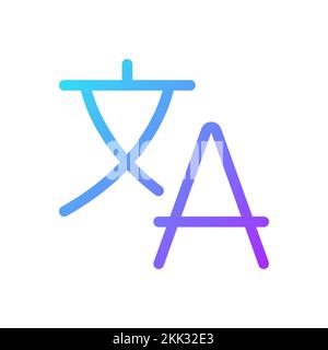 Translate text pixel perfect gradient linear ui icon Stock Vector