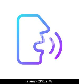 Speech recognition pixel perfect gradient linear ui icon Stock Vector