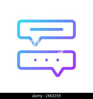 Communication with chat bot pixel perfect gradient linear ui icon Stock Vector