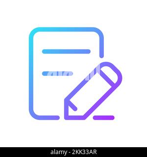 Edit text pixel perfect gradient linear ui icon Stock Vector