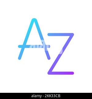 English alphabet pixel perfect gradient linear ui icon Stock Vector