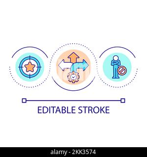 Goal setting mindset loop concept icon Stock Vector