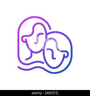 Twins pixel perfect gradient linear vector icon Stock Vector