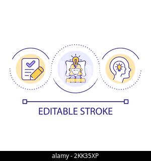Power of subconscious mind loop concept icon Stock Vector