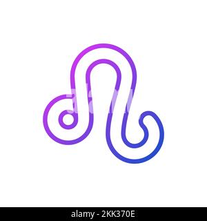 Leo pixel perfect gradient linear vector icon Stock Vector