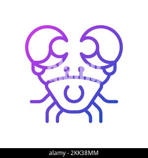 Crab pixel perfect gradient linear vector icon Stock Vector