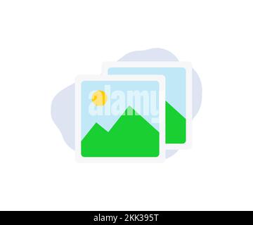 Gallery icon vector, silhouette of an image, Photo album icon logo design. Gallery icon for websites and apps vector design and illustration. Stock Vector