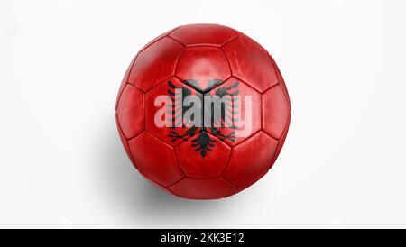 Soccer ball, 3d rendering with Albania flag, isolated on white ...