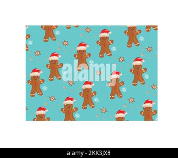Christmas seamless pattern with gingerbread cookies Stock Vector